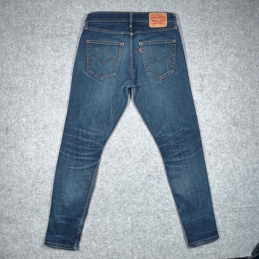 Levi's 512 Denim Jeans Mens 31x32(31x29) Blue Slim Taper Distressed Casual